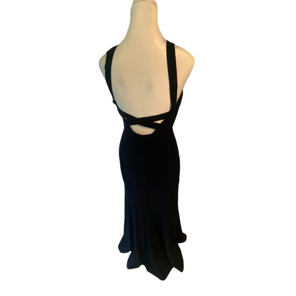 Dessy Collections 3039 Long dress Size 2 Midnight navy blue NWT Formal Crepe - Picture 7 of 12